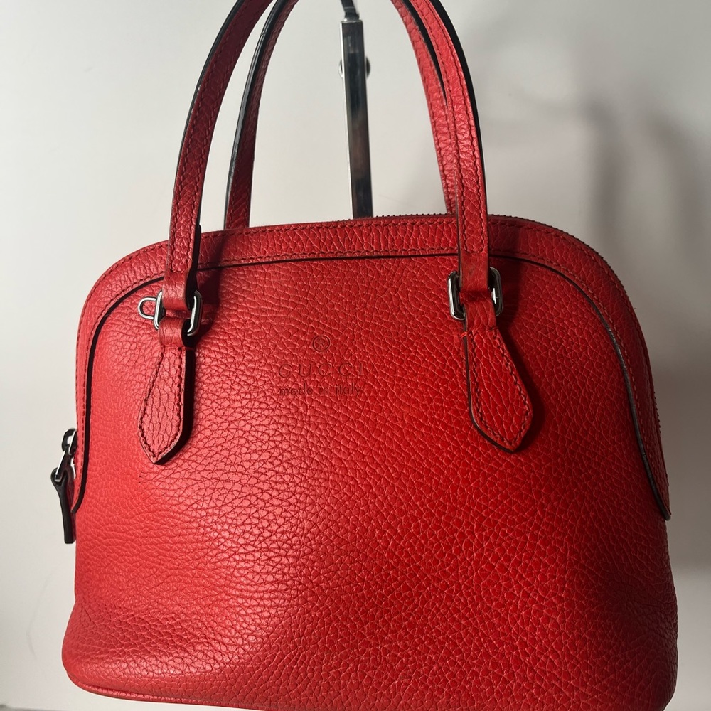 Gucci Red Leather Mini Dome Bag